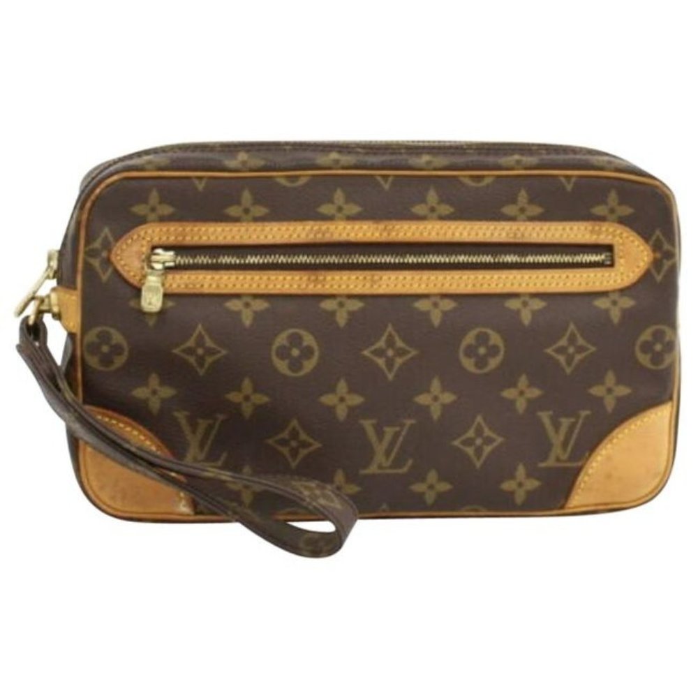 Louis Vuitton Brown Marly Dragonne Clutch Wristlet
